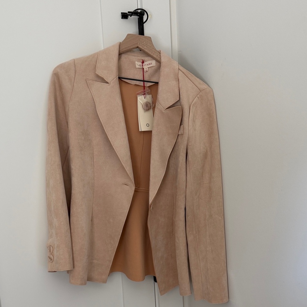 Women’s Blush Faux Suede Blazer Jacket